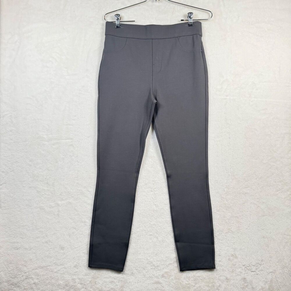 Spanx The Perfect Ankle Pant Gray Pull On Slim Leg Ponte Pants Women's M